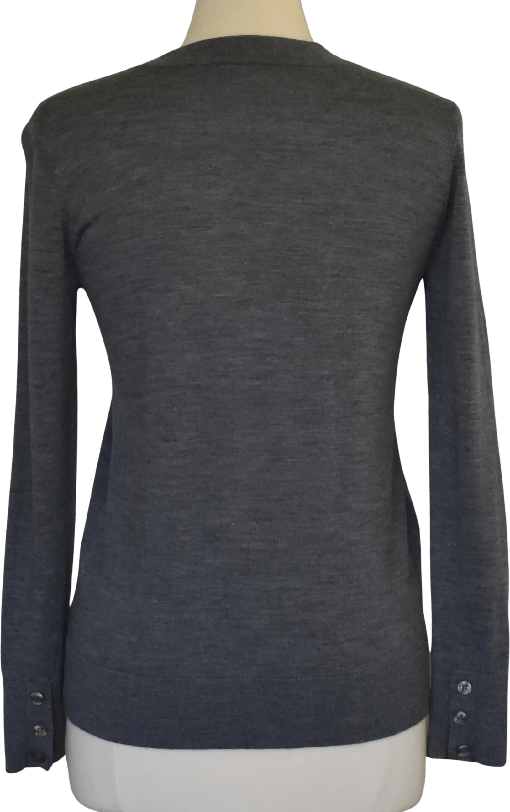 00's Minimalist Gray Button Front Sweater by Halogen