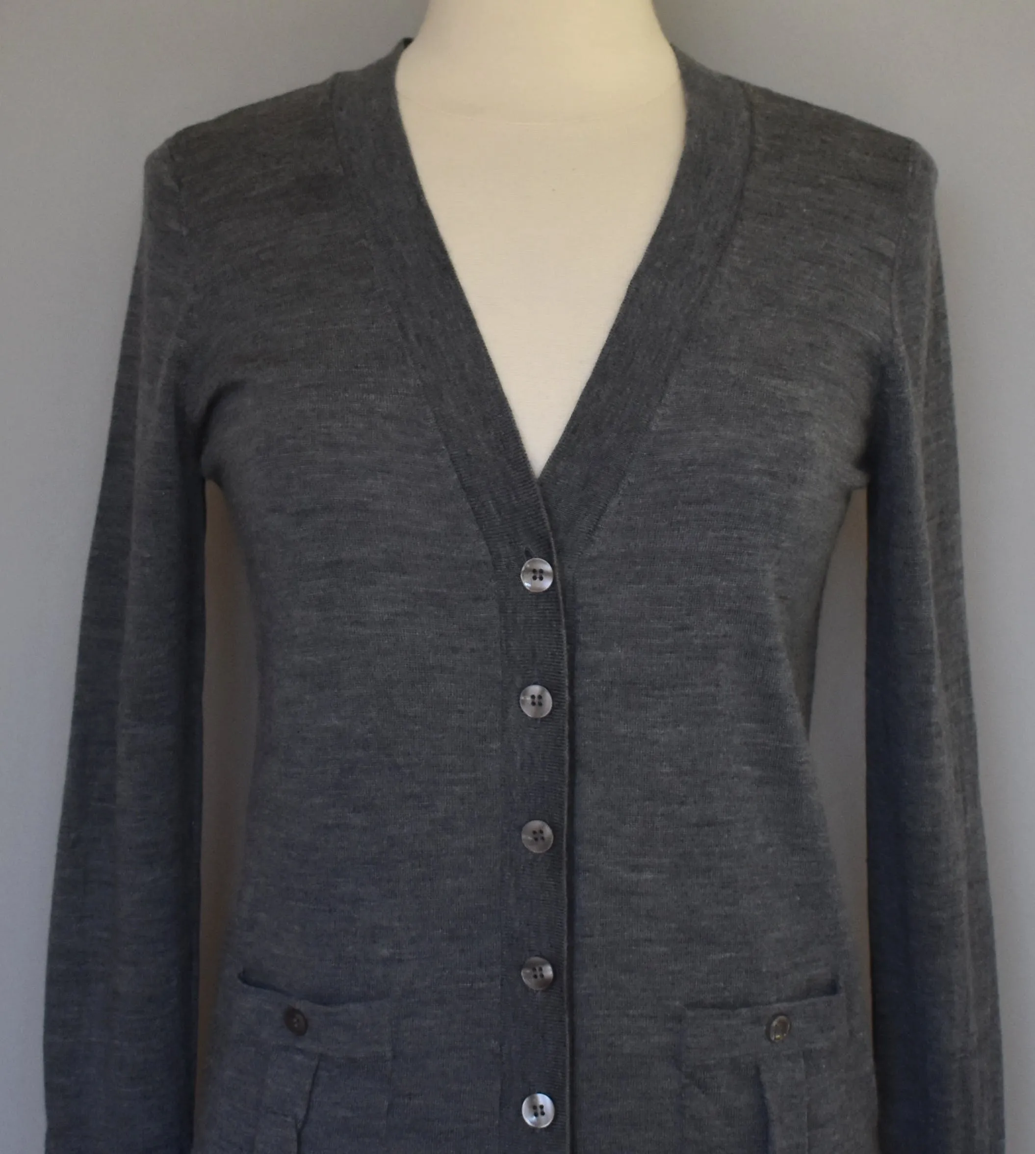 00's Minimalist Gray Button Front Sweater by Halogen