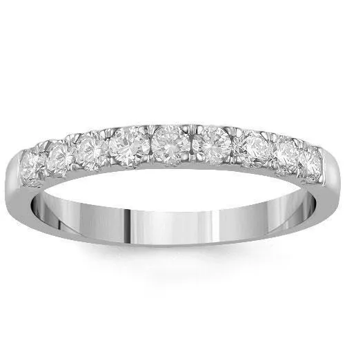 14K Solid White Gold Womens Diamond Wedding Ring Band 0.60 Ctw