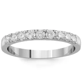 14K Solid White Gold Womens Diamond Wedding Ring Band 0.60 Ctw