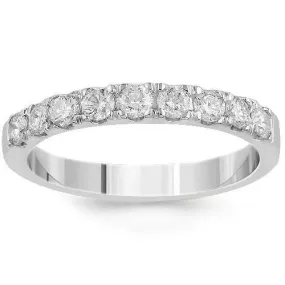 14K Solid White Gold Womens Diamond Wedding Ring Band 0.75 Cwt.