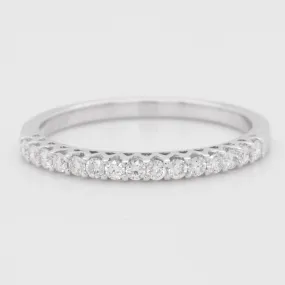 18k White Gold Diamond 15 Stone Wedding Band 0.23ctw F-G VS1 Ring Size 6.5