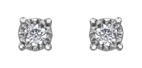 9ct White Gold 0.10ct Diamond Stud Earrings