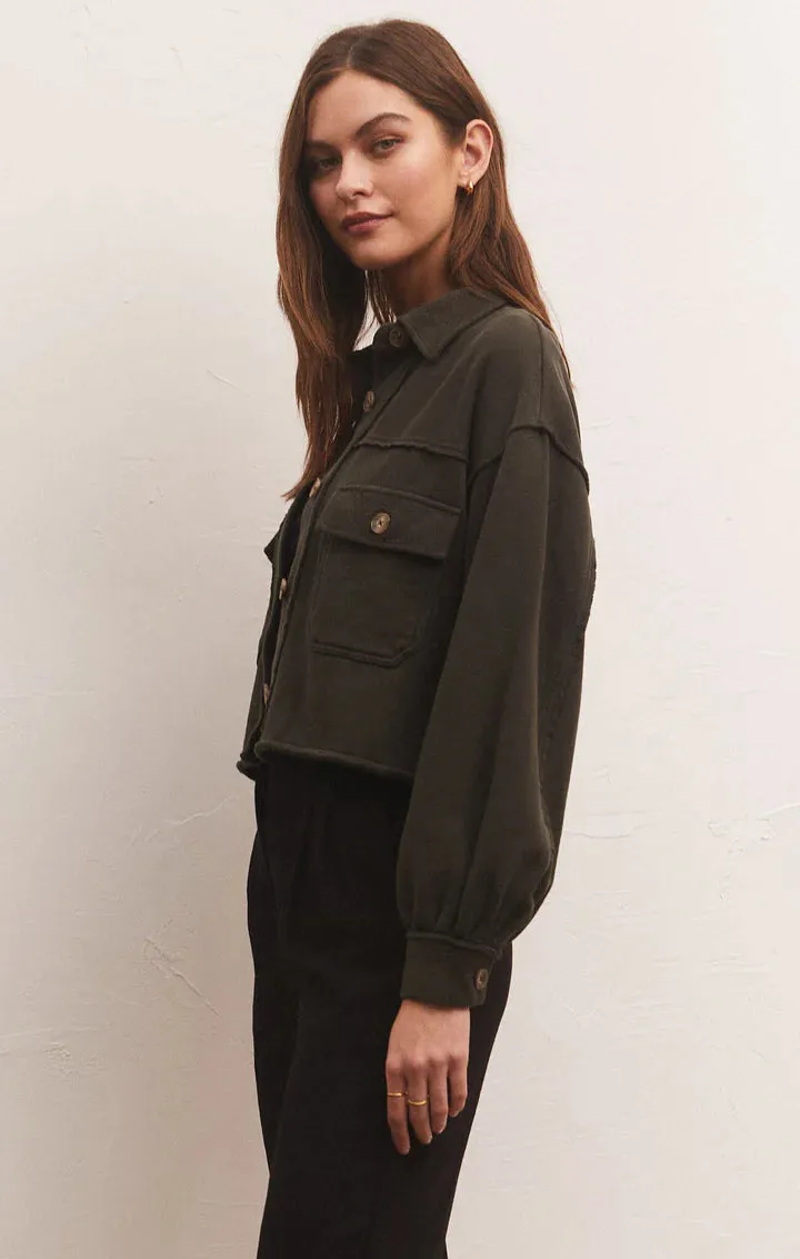 Abbott Cropped Jacket | Raven Green