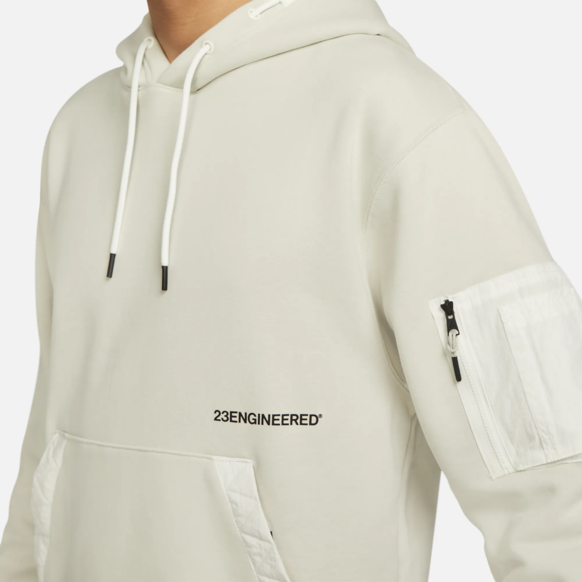 Air Jordan Mens 23 Engineered Fleece Hoodie 'Light Bone'