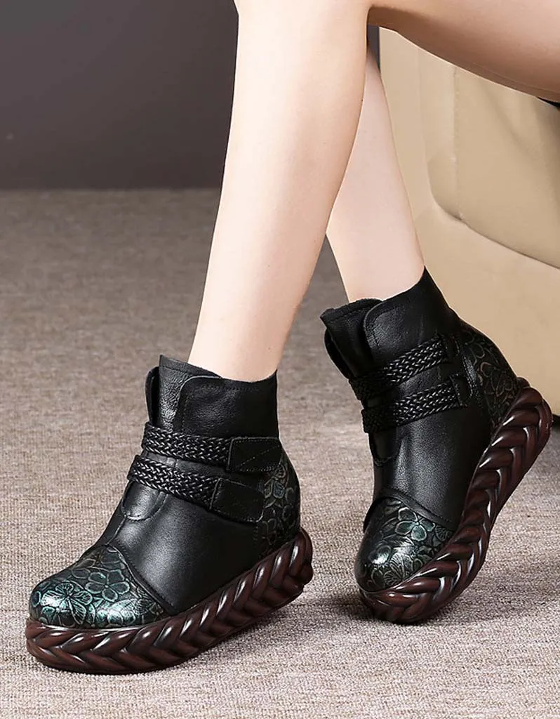 Autumn Winter Handmade Retro Platform Boots