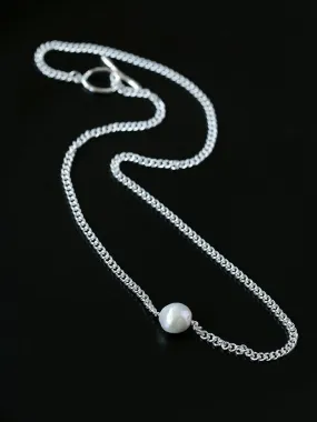 Baroque Pearl Pendant Chain Silver Necklace