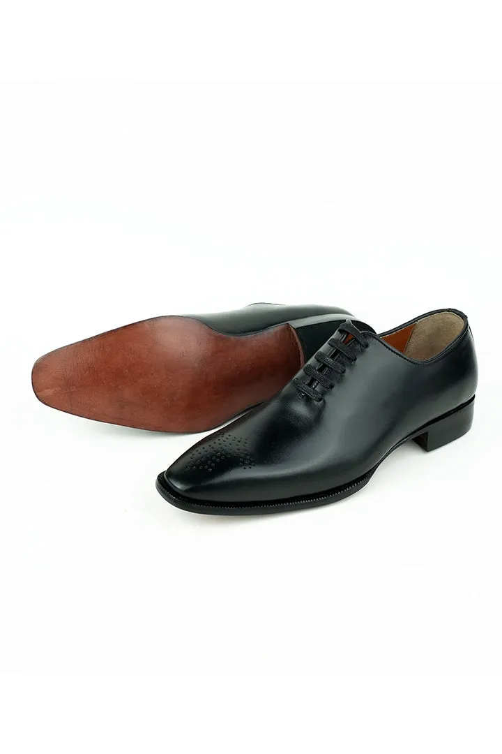 BLACK BURNISHED LEATHER LCAE UO OXFORD SHOES