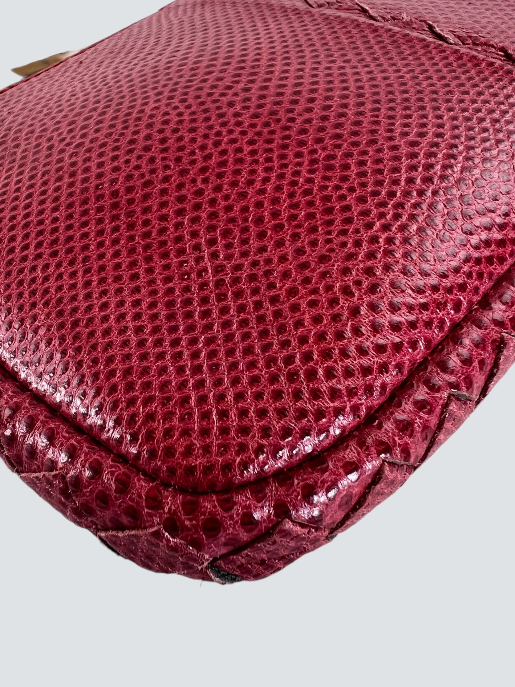 Bottega Veneta Pink Lizard Leather Pouch