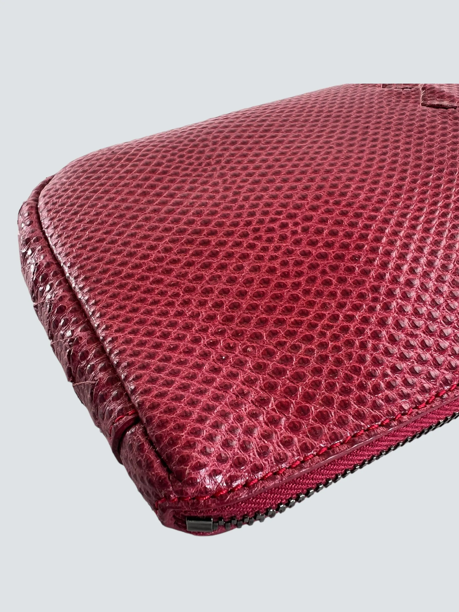 Bottega Veneta Pink Lizard Leather Pouch