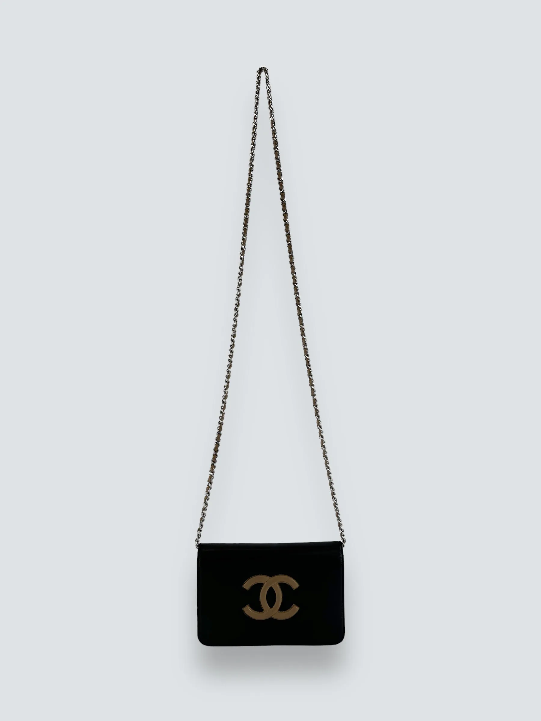 Chanel Black & Cream Leather WOC