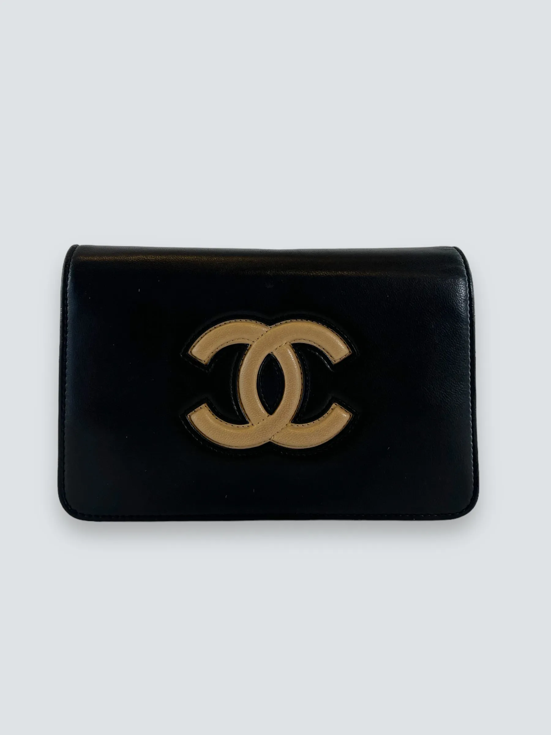 Chanel Black & Cream Leather WOC