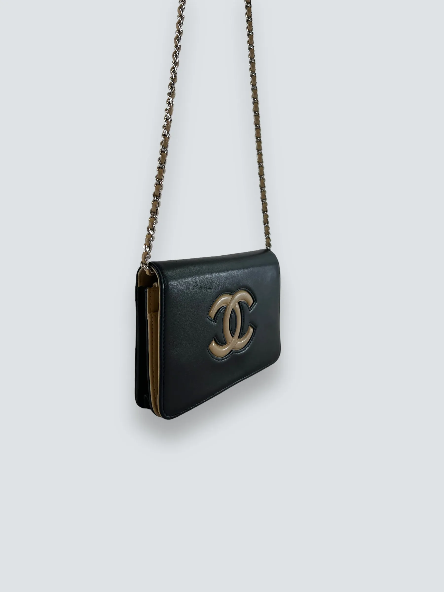 Chanel Black & Cream Leather WOC