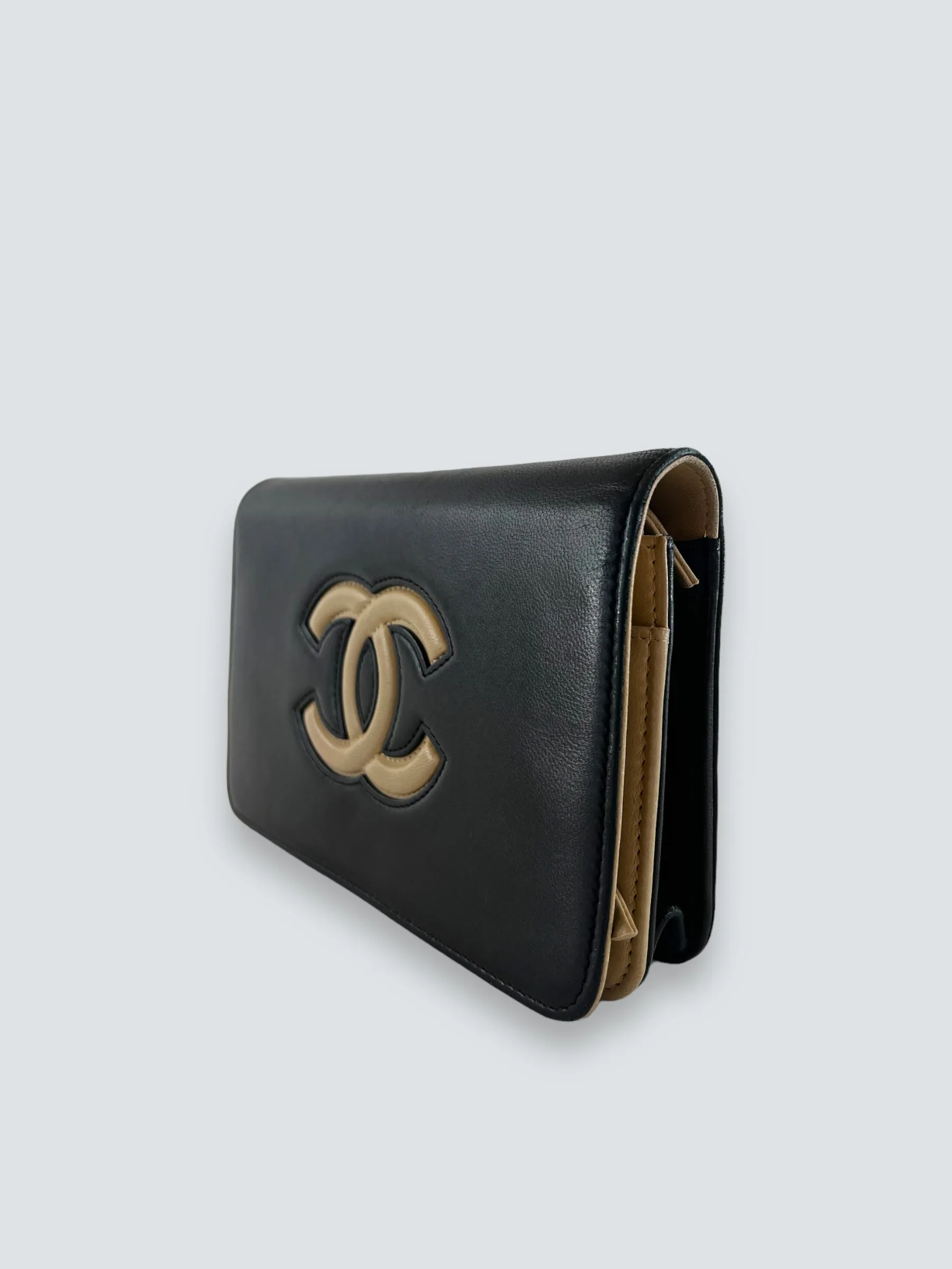 Chanel Black & Cream Leather WOC