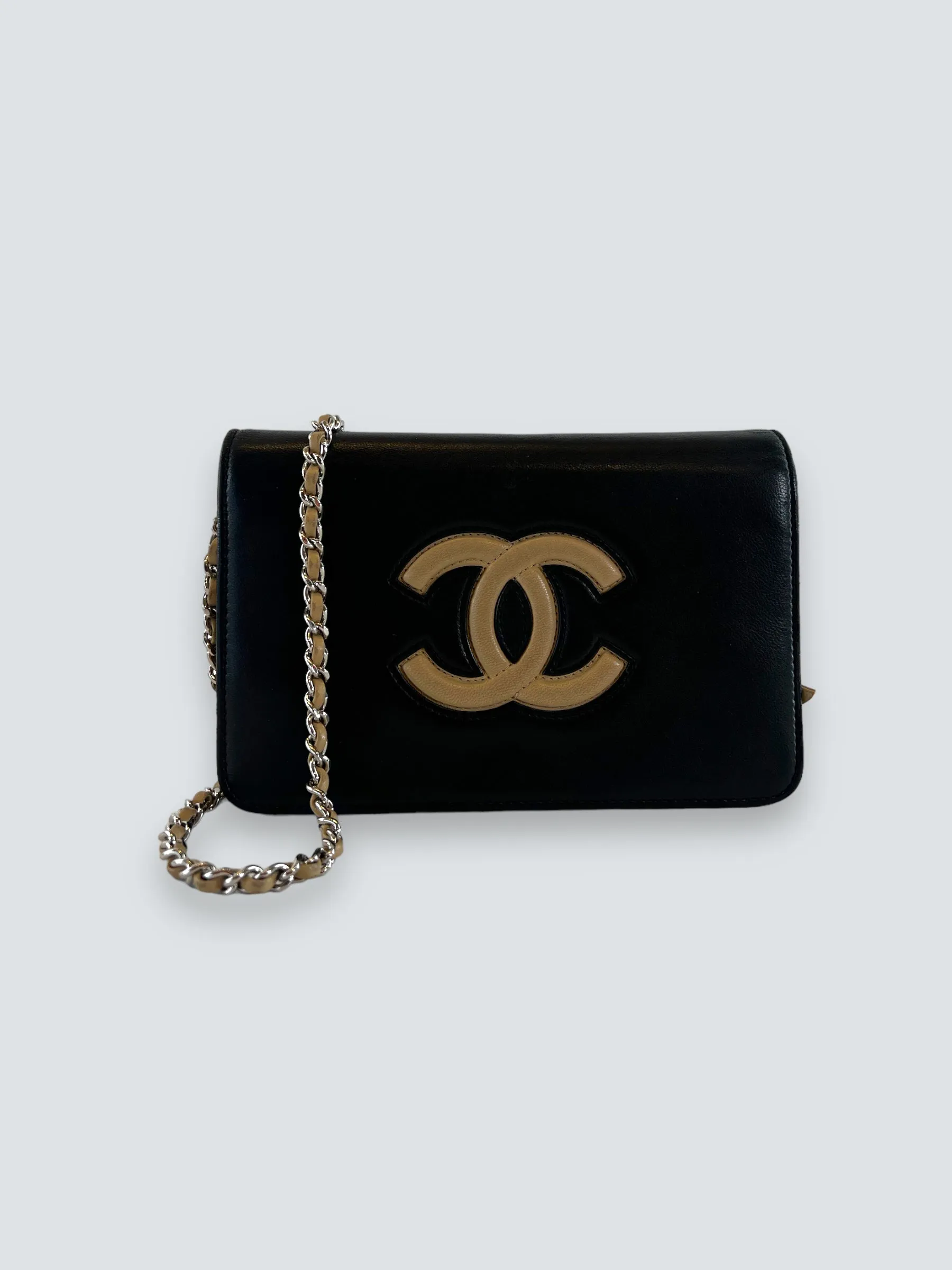 Chanel Black & Cream Leather WOC