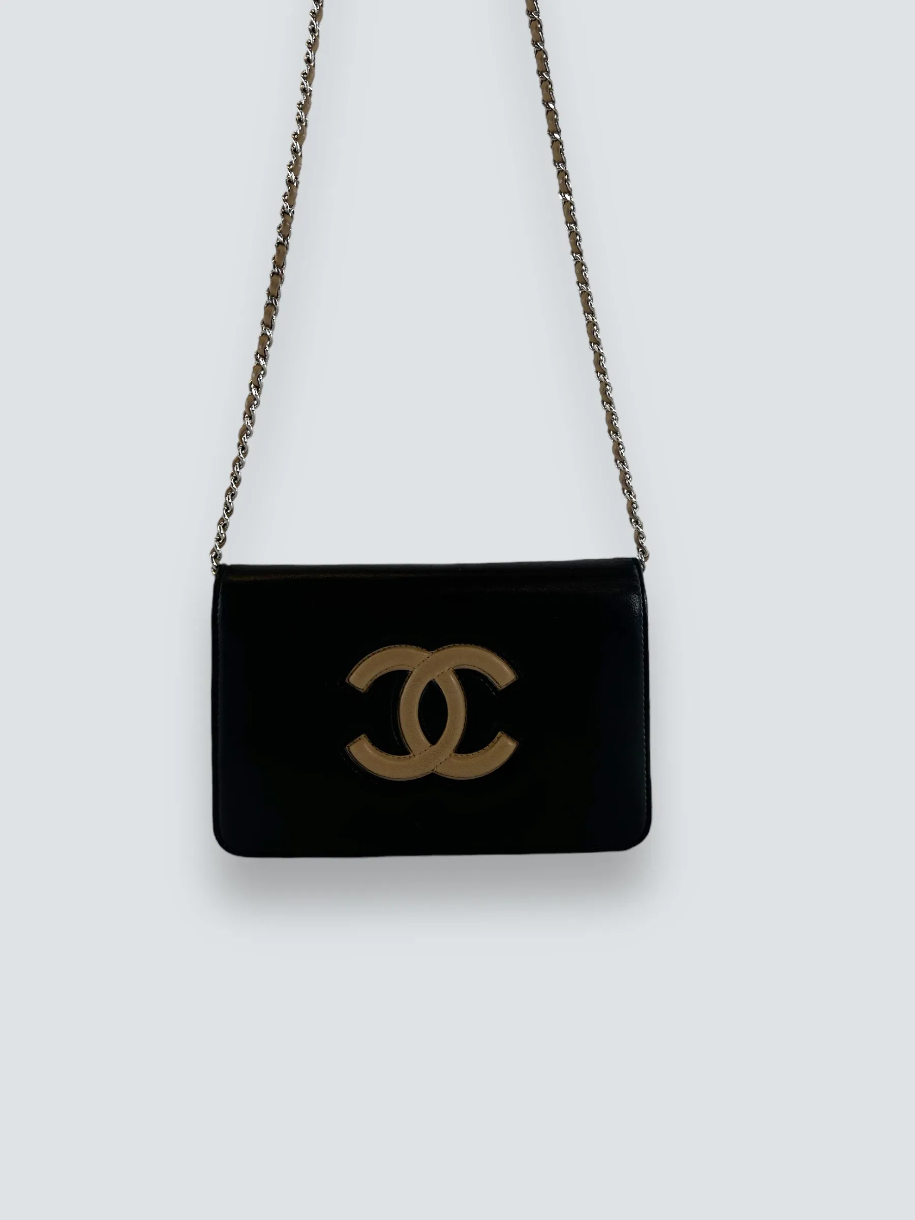 Chanel Black & Cream Leather WOC