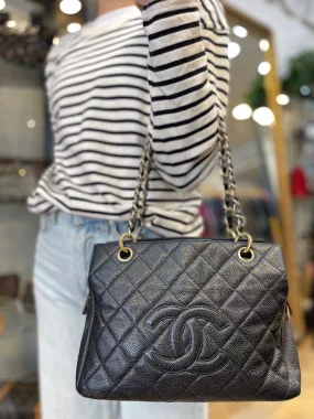 Chanel Black PST Caviar Leather Handbag