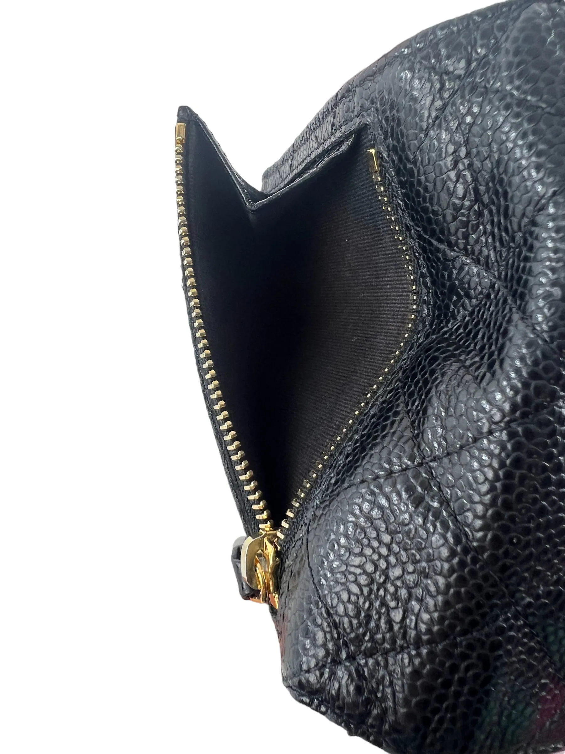 Chanel Black Timeless Caviar Leather CC Wallet