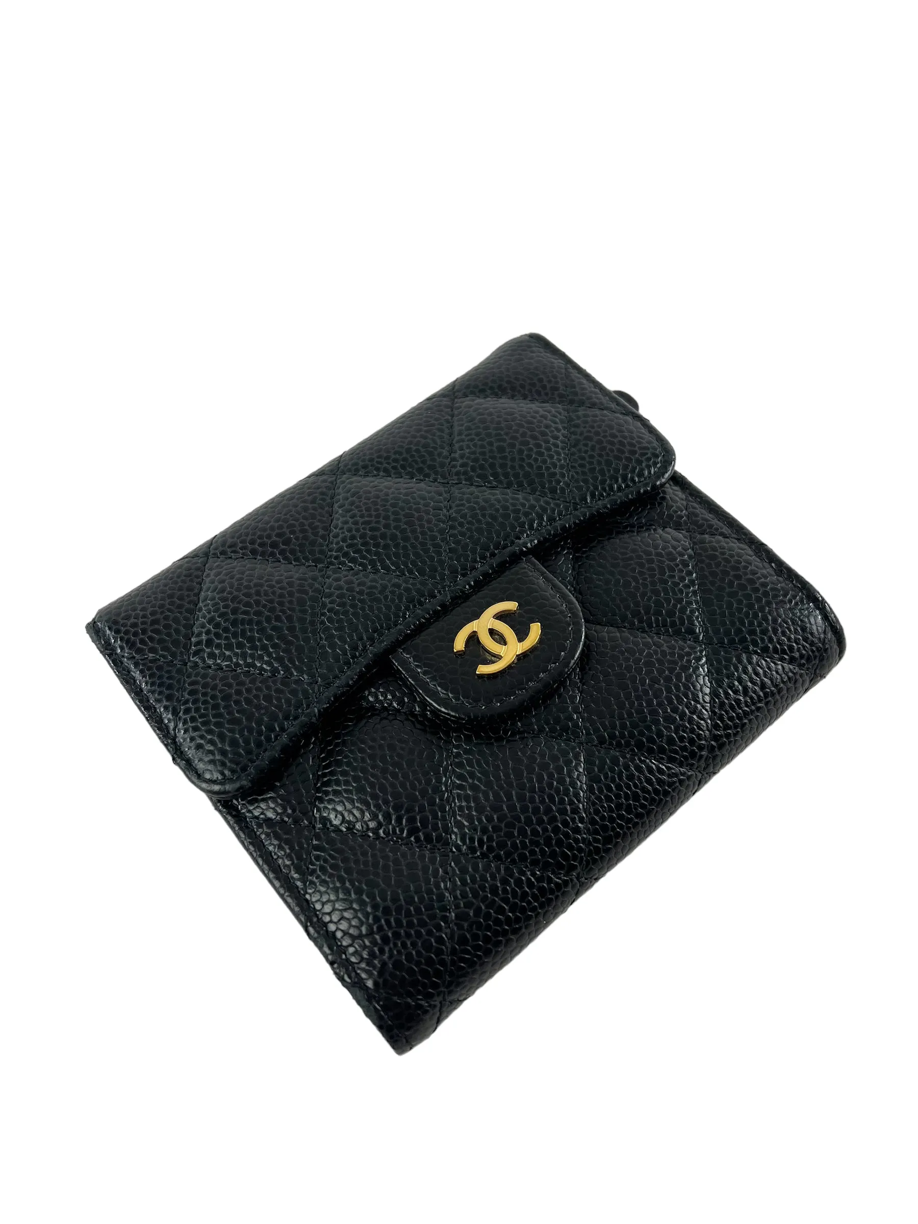 Chanel Black Timeless Caviar Leather CC Wallet