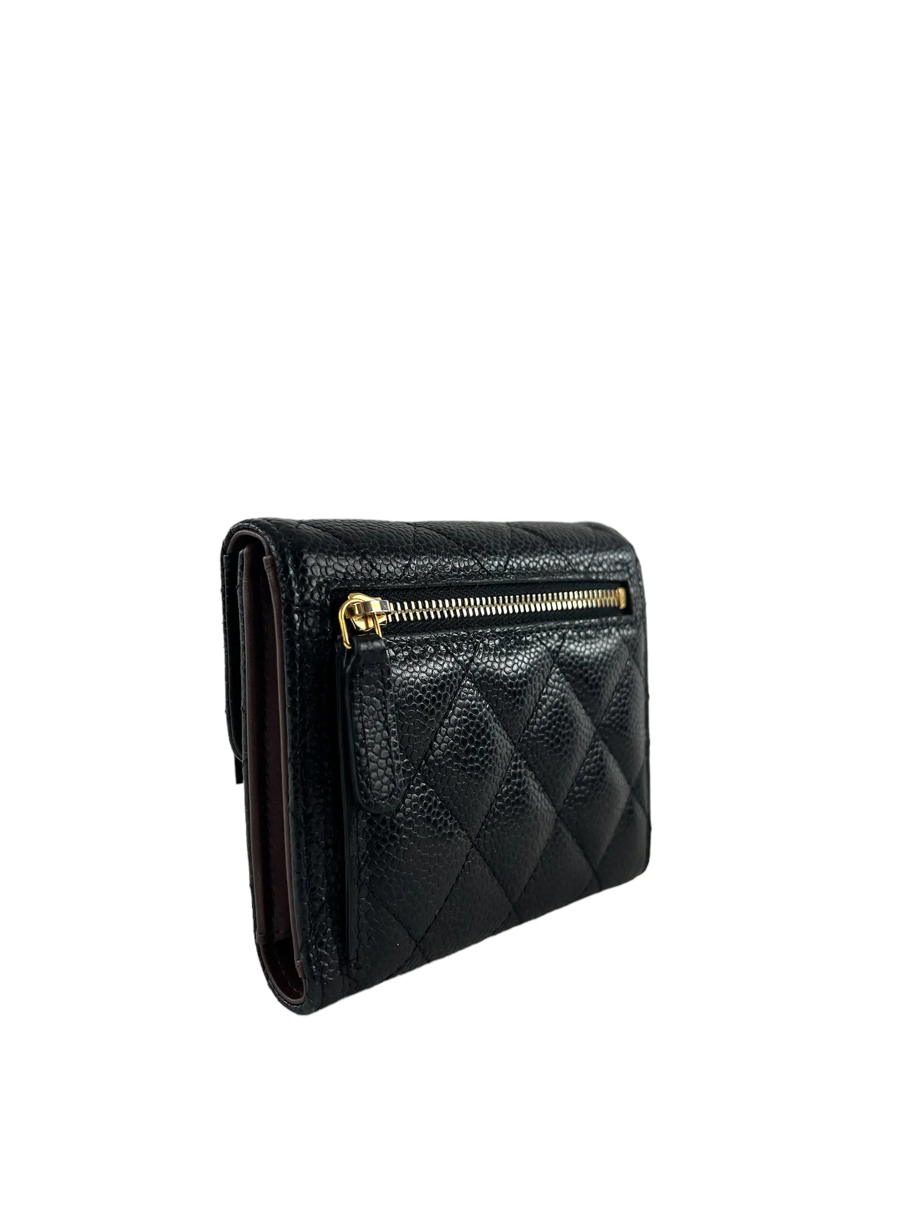 Chanel Black Timeless Caviar Leather CC Wallet