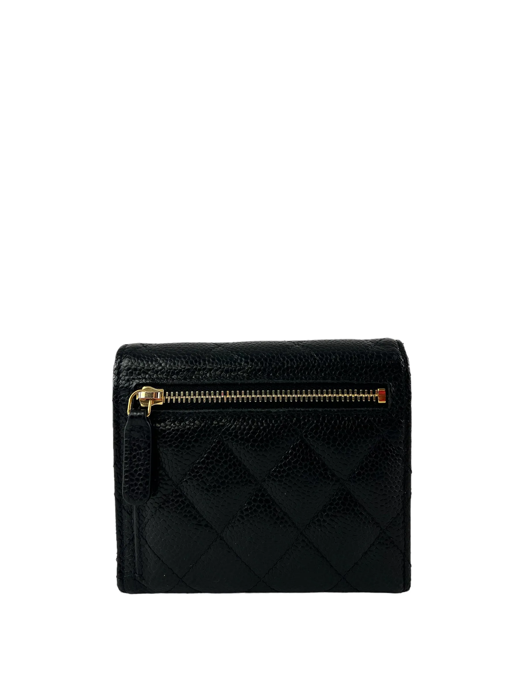 Chanel Black Timeless Caviar Leather CC Wallet