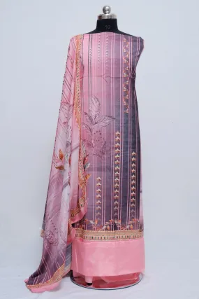 Charming Pink Colour Beautifully Printed Suit  Known For Its Unique Design & Enhances The Personality Of Wearer.