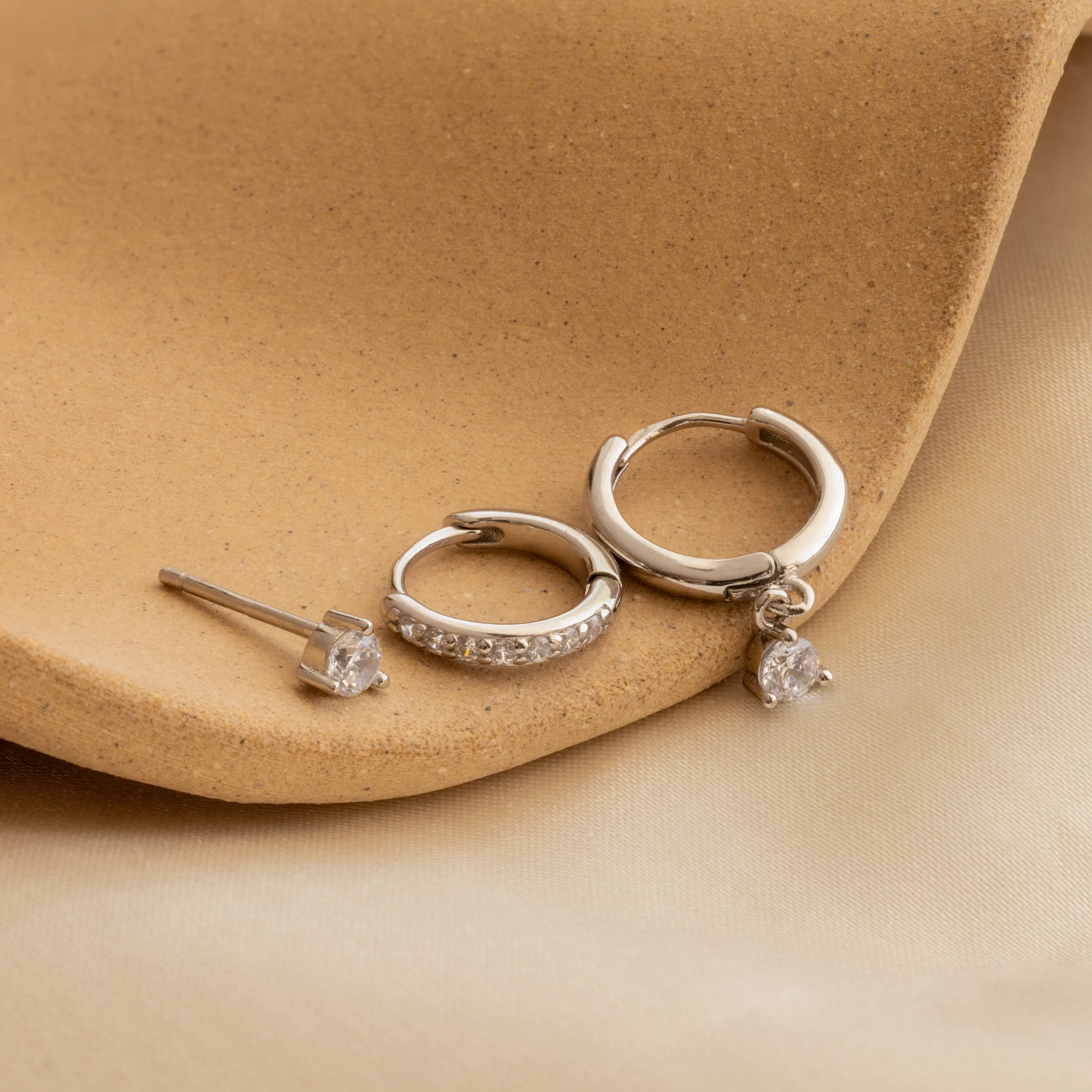 Classic Diamond Earrings Set