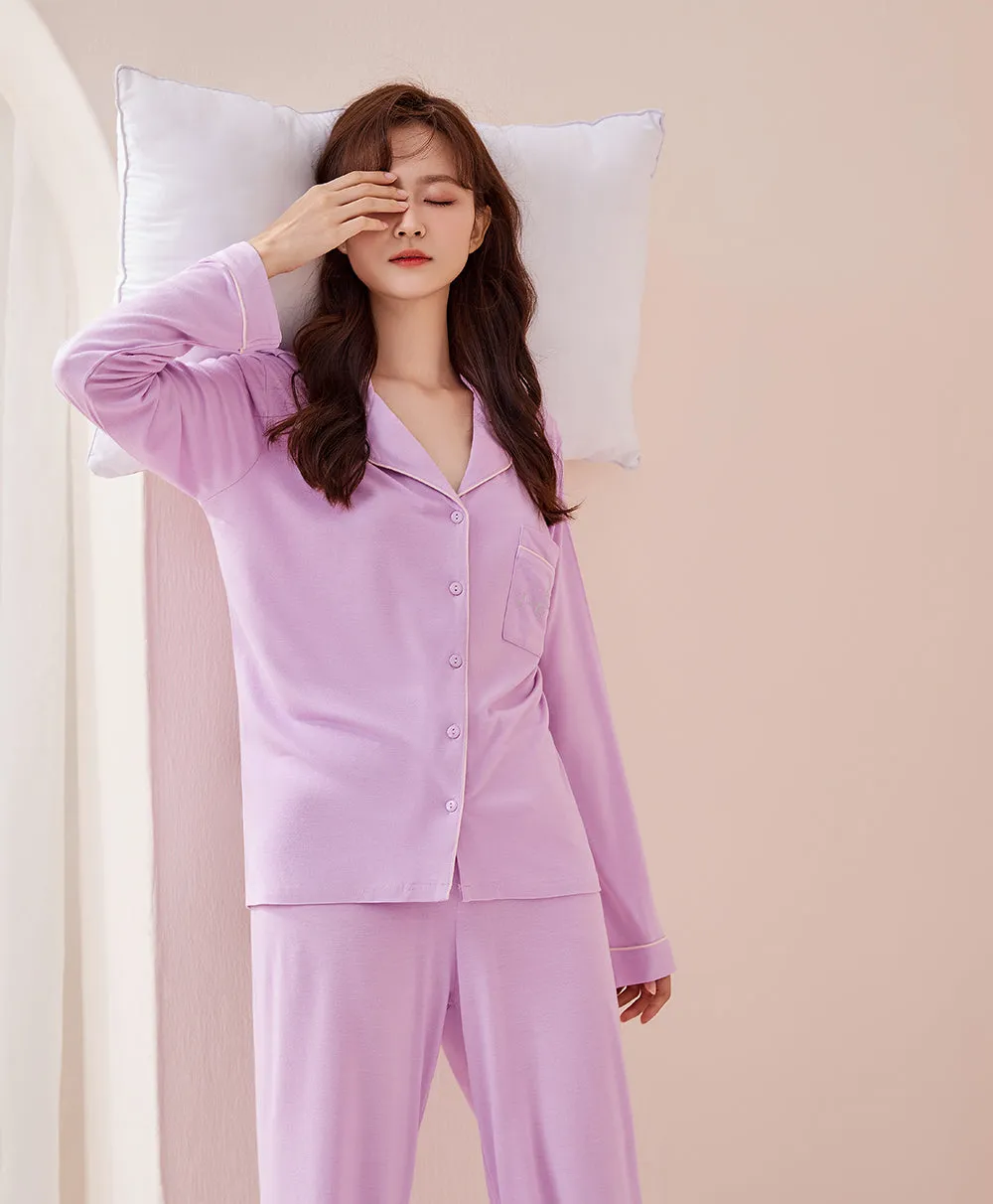 Cozy Minimalist Long Sleeves Pajama Set