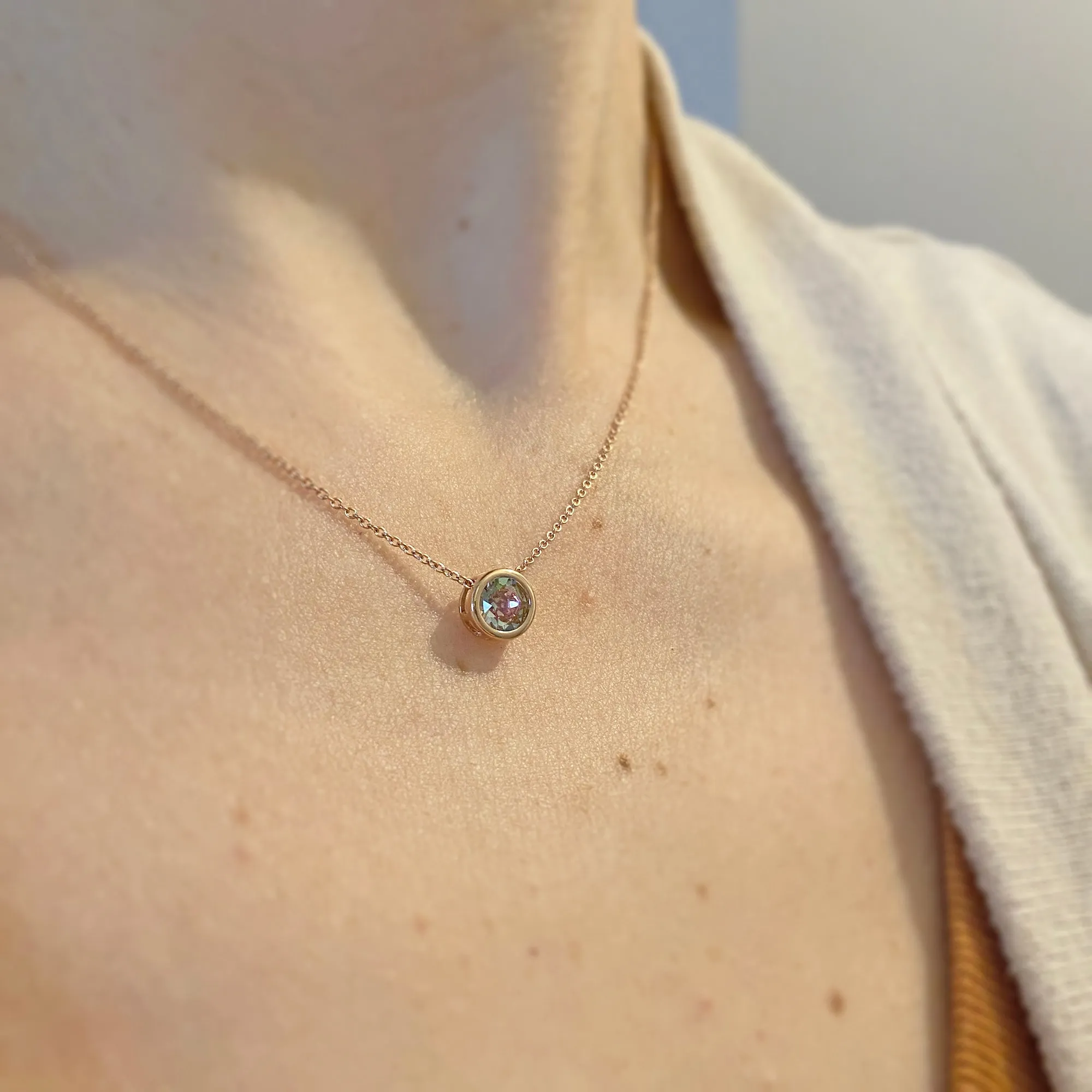 Diamante Slider Pendant Necklace • 6mm