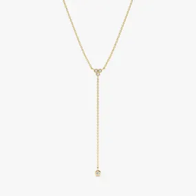 Diamond Cluster Lariat Necklace, Victoria