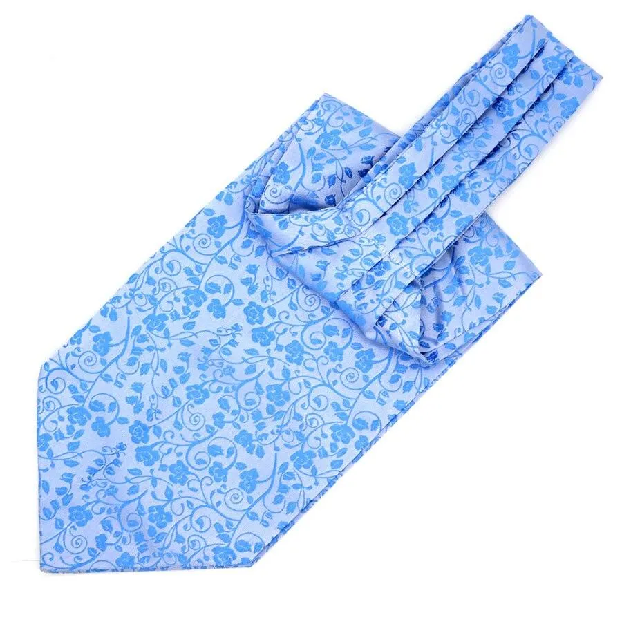 Floral Jacquard Solid Ascot Tie