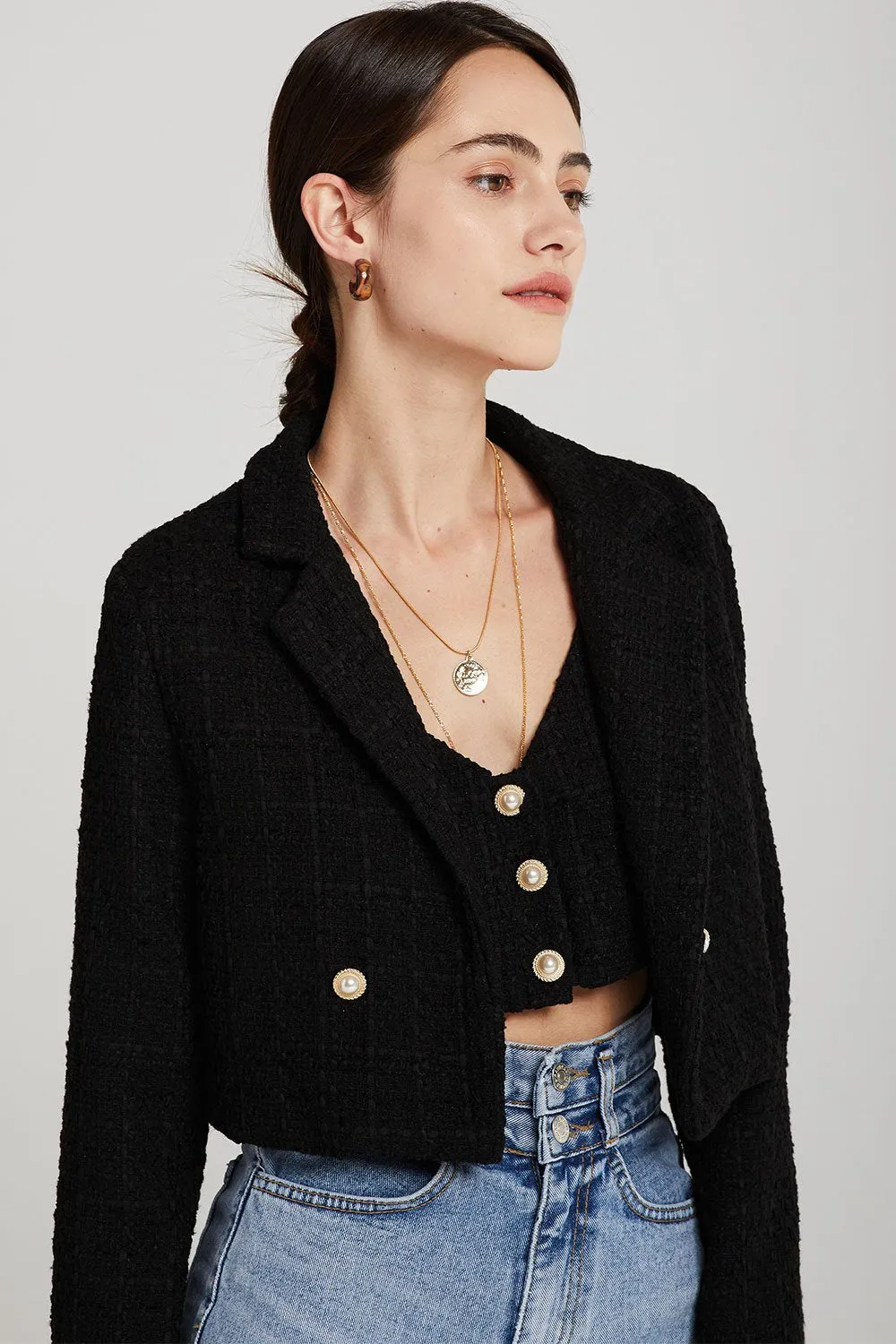 Hadley Boucle Crop Top And Jacket Set