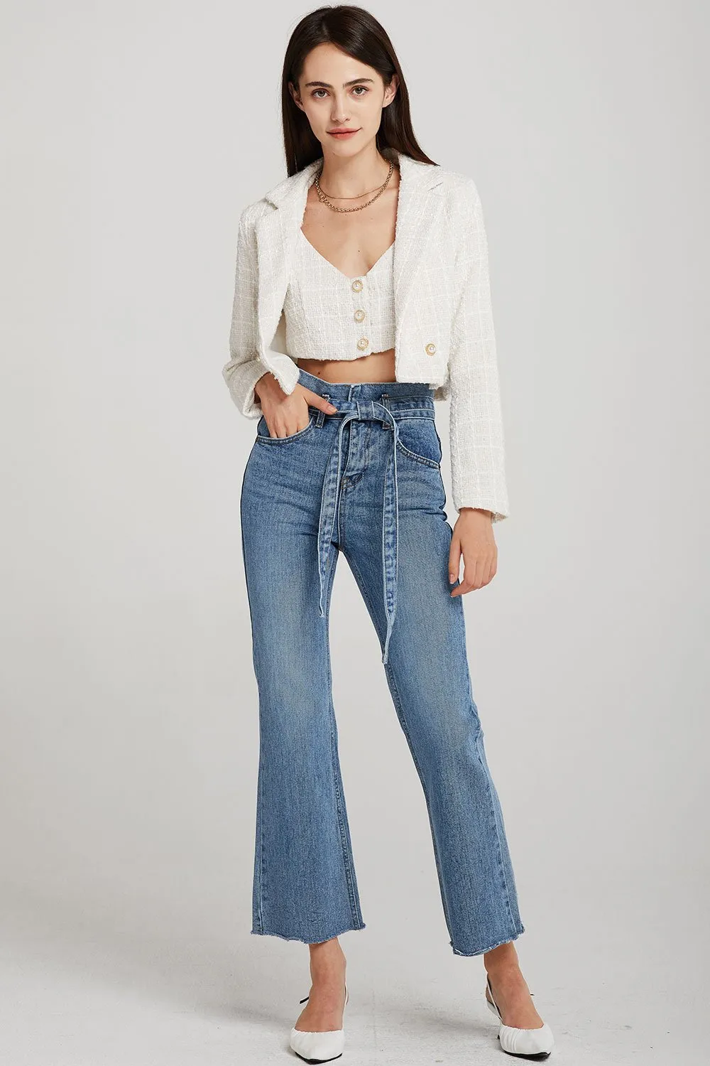 Hadley Boucle Crop Top And Jacket Set