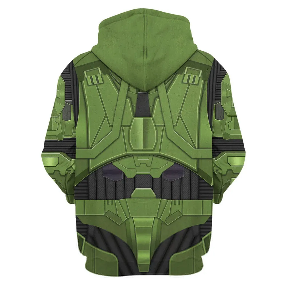 HALO Master Chief John 117 Cosplay Hoodie 3D Printed Hooded Sweatshirt Men Women Casual Streetwear Pullover