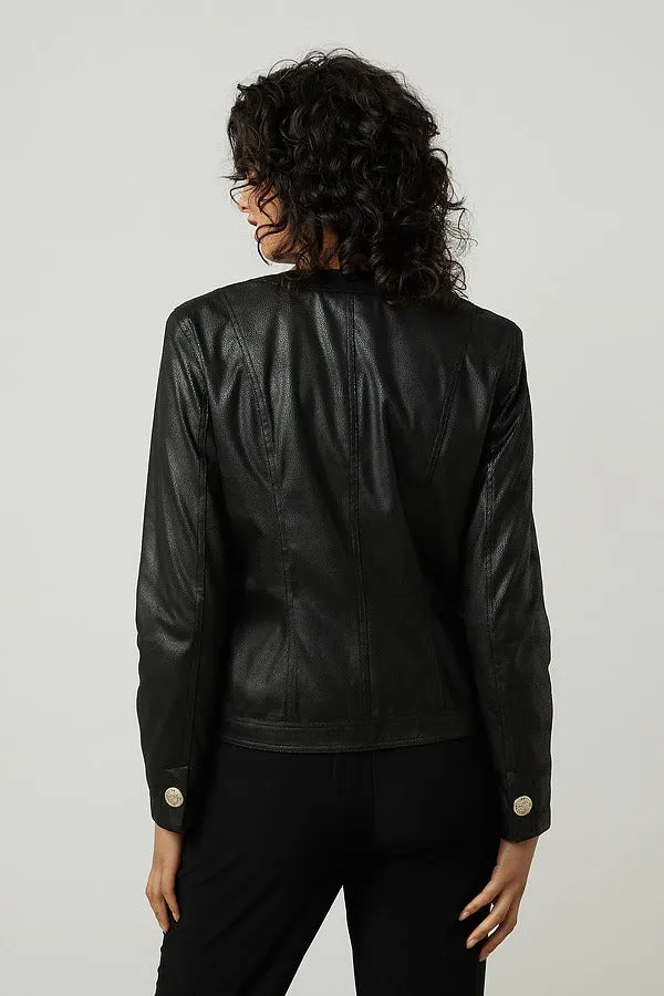 Joseph Ribkoff Faux Leather Cropped Jacket