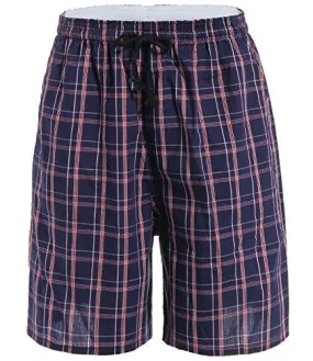 LATUZA MEN'S COTTON PLAID LOUNGE SLEEP SHORTS, 01, MEDIUM