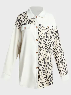 Leopard Print Buttoned Jacket