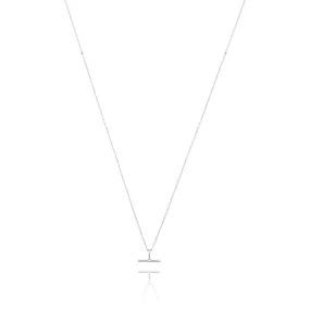 Linda Tahija Mini T-Bar Necklace, Silver