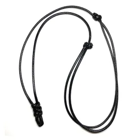 Minimalist Black Adjustable Leather Cord Necklace