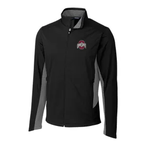 Ohio State Buckeyes Cutter & Buck Navigate Softshell Black Full Zip Jacket