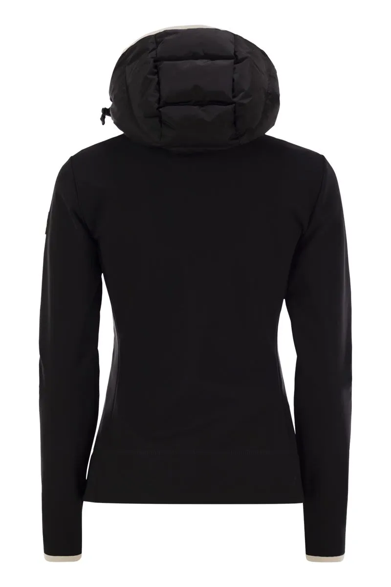 PADDED SWEATSHIRT WITH HOOD AND ZIP