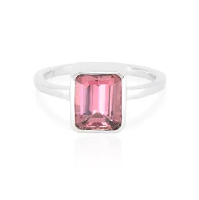 Pink Tourmaline Baguette 9K White Gold