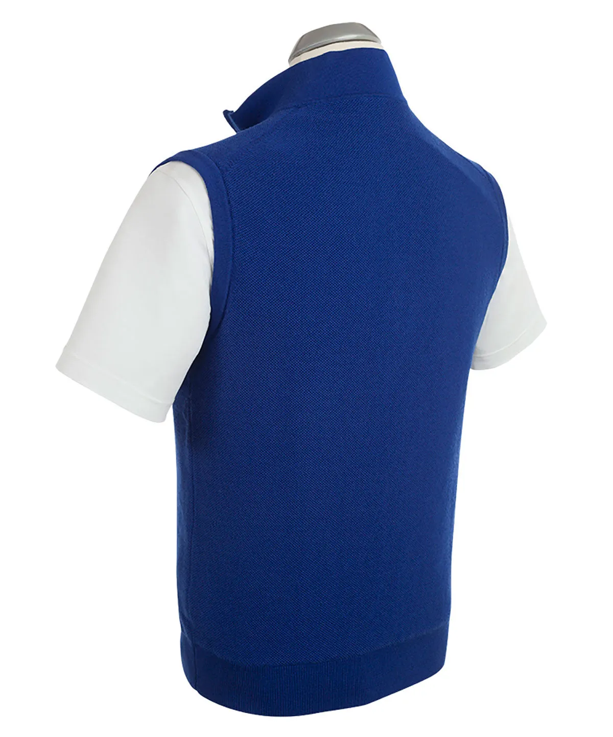 Signature Merino Tuck-Stitch Quarter-Zip Lined Wind Sweater Vest