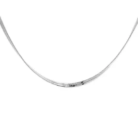 Silver Herringbone Chain Necklace