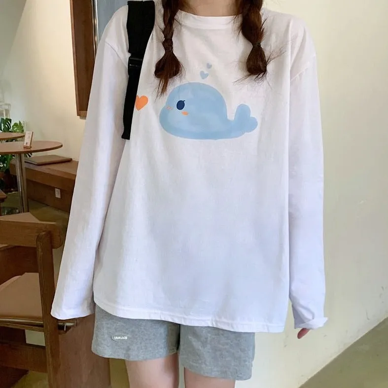 Sweatshirt With Whale Print